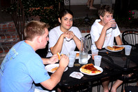 Jared, Malle and Erich Eating Pizza