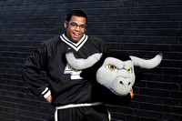 Mascot Kenan Lewis With The Steer Head