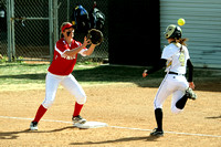 Shelby Shelton Catching The Ball At First For An Out