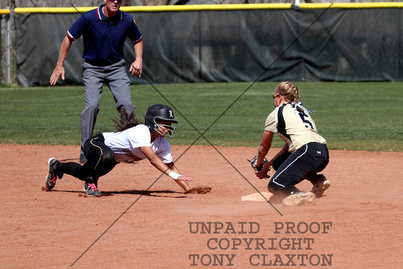 Makenzie Roberts Tagging The Runner Out At Second