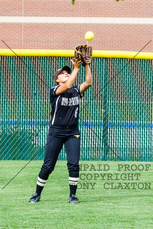 Jaci Aguilar Catching A Fly Ball In Left Field