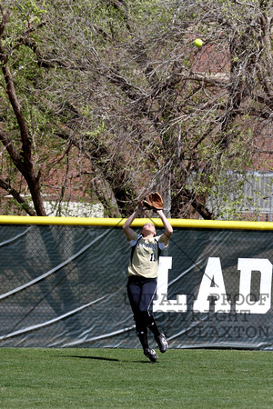 Haley Lining Up A Fly Ball In Center Field