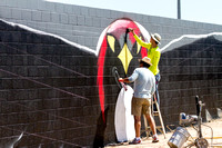 Painting Mural At Ball Field