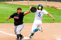 Kaylynn Lopez Catching At First For An Out