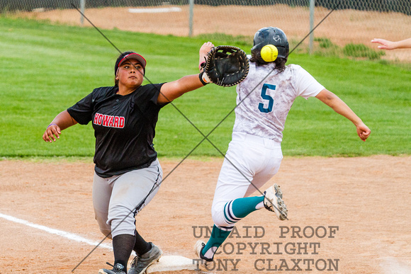 Kaylynn Lopez Catching At First For An Out