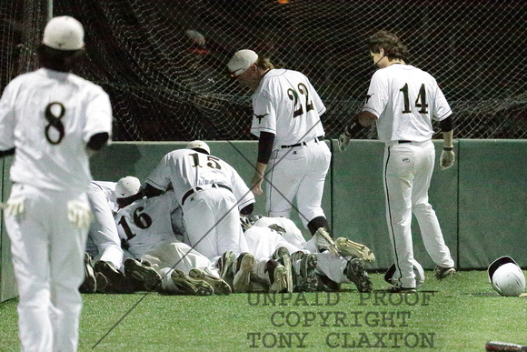 BSHS Baseball Dogpile After 9 Inning Win