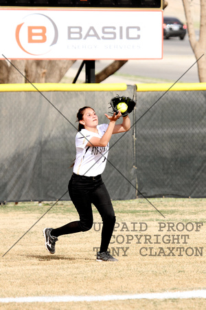 Jaci Aguilar Catching A Fly Ball In Center Field