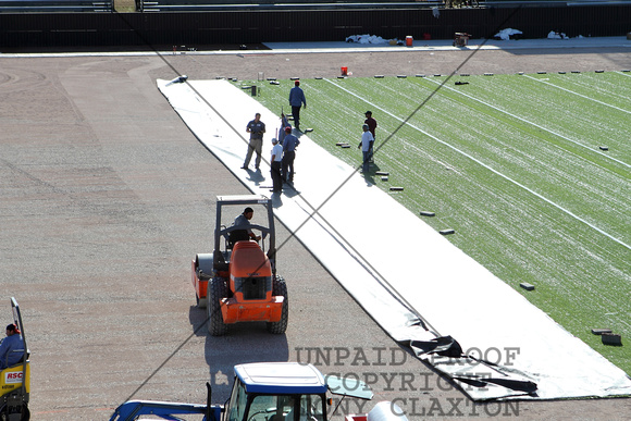 New Turf Being Laid Out