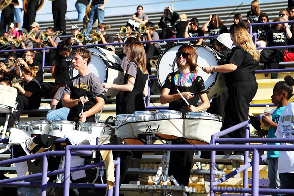 Drumline Members Warming Up Before The Game