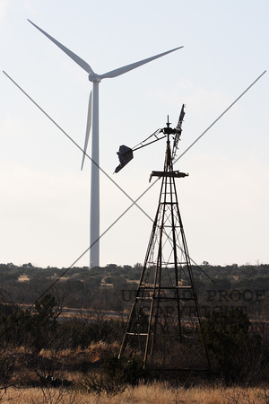 Windmill and Wind Turbine Found South of Big Spring, TX on Highway 87