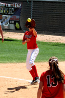 Carlyn Teichmann Catching The Throw At First For An Out
