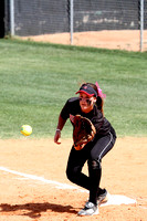 Carlyn Teichmann Catching A Throw At First For An Out