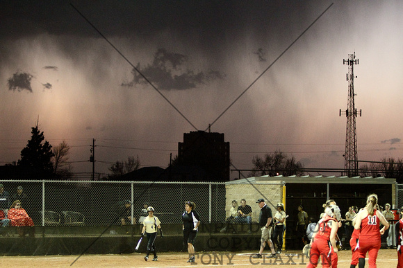 Storm Clouds And Rain Behind The Lady Steer Dugout