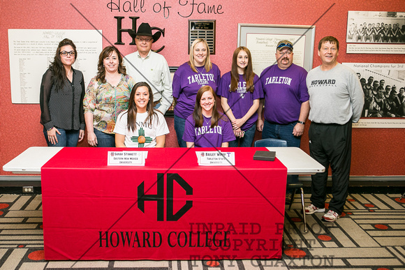 Sarah Stinnett And Bailey Wipff Pose With Family And Coaches After Signing Letters Of Intent