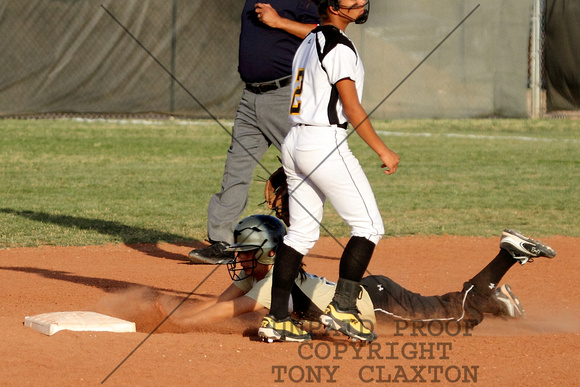 Valerie Sliding Safely Into Second With A Stolen Base
