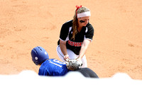 Samantha Ohmie Tagging The Base Runner At Third