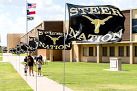 Steer Nation Flags At Pep Rally