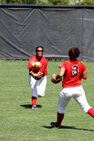 Claudette Smith Catching A Fly Ball In Center Field