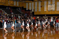 Cheerleaders Doing a Routine During Canyon Playoff Pep Rally