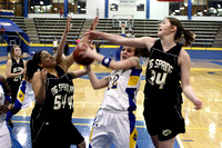 Crystal And Katie Fighting For A Rebound