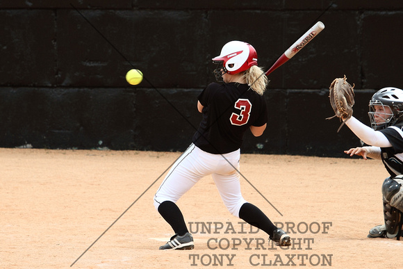 Kati Smith Dodging A High Inside Pitch