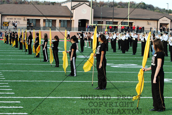 Flag Corps Lined Up Before Halftime Show