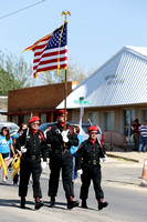 Police Color Guard Leading The Parade
