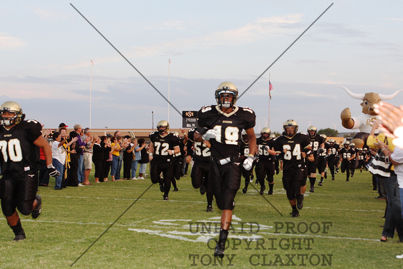 Football Team Coming Onto The Field