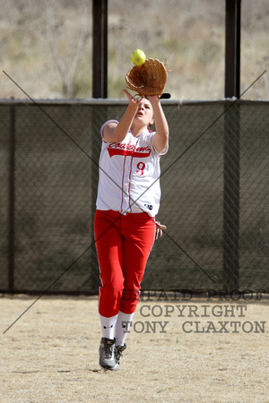Julia Castilaw Catching A Fly Ball In Center Field