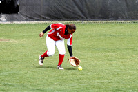 Claudette Smith Fielding A Hit In Center Field