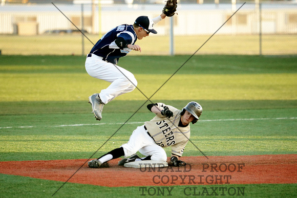 Drake Worthan Slides Into Second Under The Shortstop