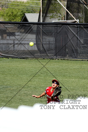 Rebecca Long Catching A Fly Ball In Shallow Right