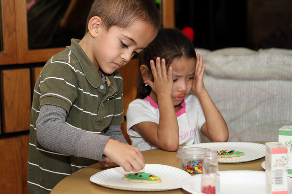 Isaiah And Kaylee Decorating Cookies