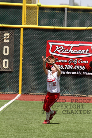 Emilea Brumley Catching A Fly Ball In Left Field