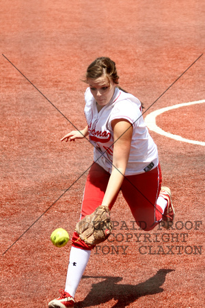 Kyla Clanton Fielding A Hit In Front Of The Pitcher's Circle