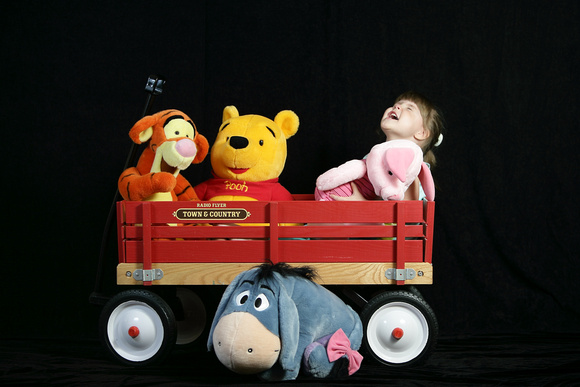 In Wagon With Stuffed Animals