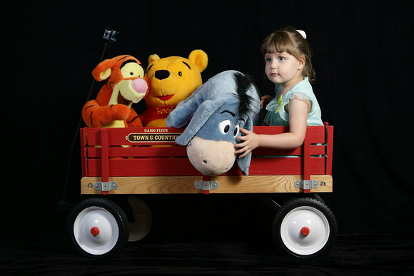 In Wagon With Stuffed Animals