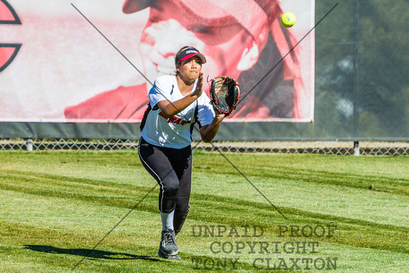 Ashley Lopez Catching A Fly Ball In Center Field