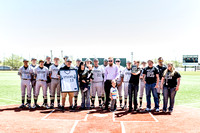 Dylan Lance Family With Steer Baseball Team During Memorial