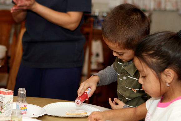 Isaiah And Kaylee Decorating Cookies