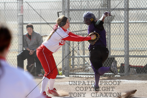 Reagan Overton Tagging A Runner Out At First