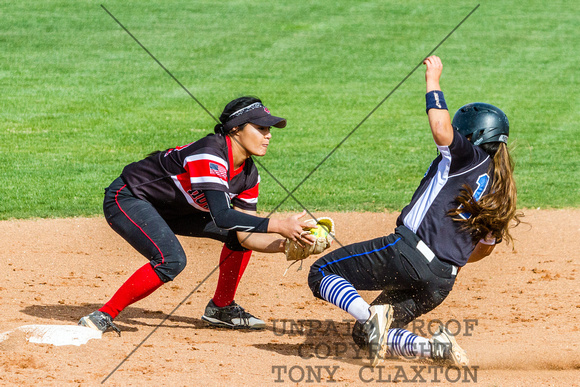 Tiare Lee Tagging Runner Out At Second Base