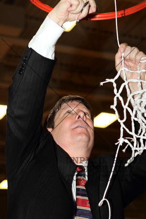 Coach Mark Adams Cutting Down The Net