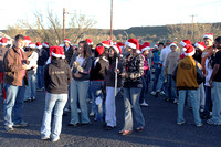 Band Waiting In Red Mesa Parking Lot For Christmas Parade