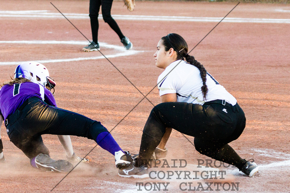 Sydni Oliva Tagging The Runner Out At Third