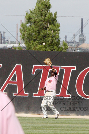 Joe Leftridge Catching A Long Fly Ball In Left Field