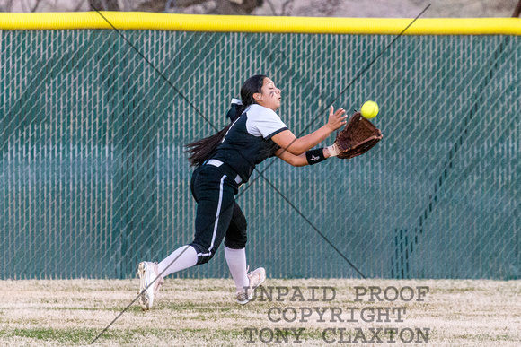 Leah Davila Catching In Center Field