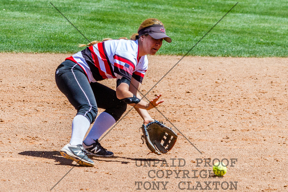 Paige Hallam Fielding At Second Base