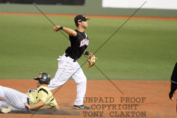 Brendan McCurry Throwing To First To Complete A Double Play