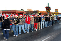 Band Marching In The Christmas Parade